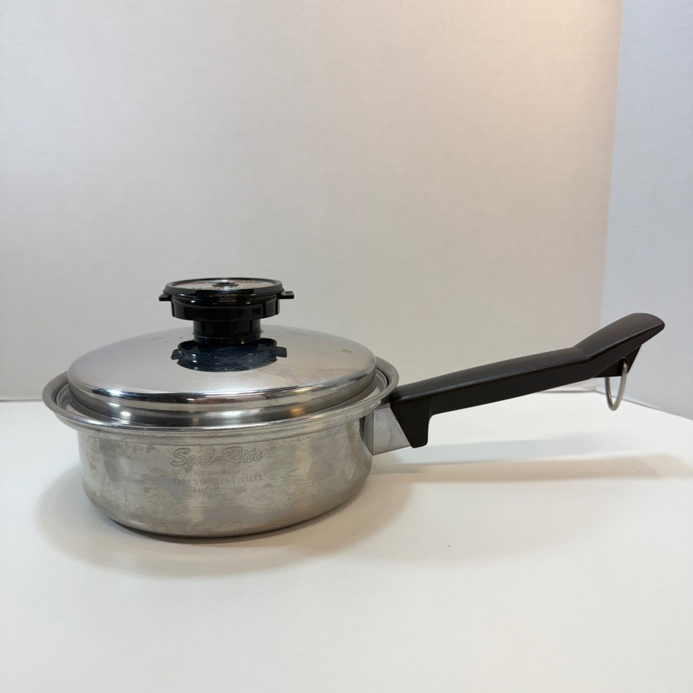 Seal-Rite Saucepan 6 1/2" T304 Stainless Steel‎ 5-Ply Temp-Tone USA Vented Lid